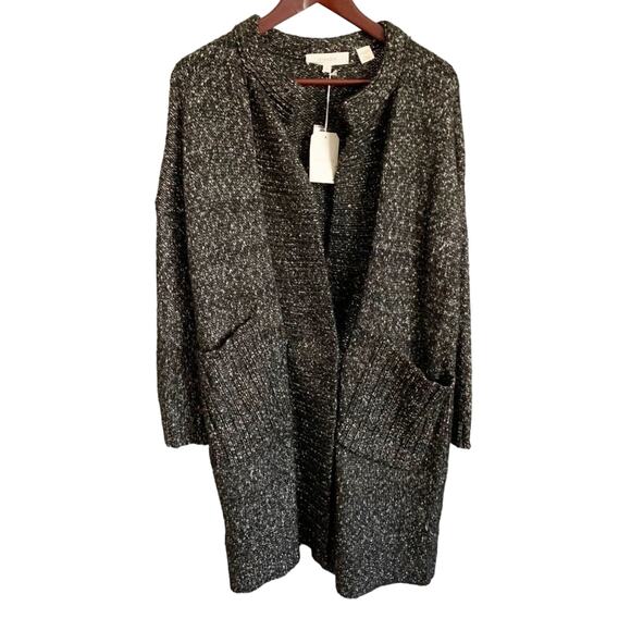 INHABIT Cotton Duster Cardigan Sweater Small Black NWT - Picture 2 of 7